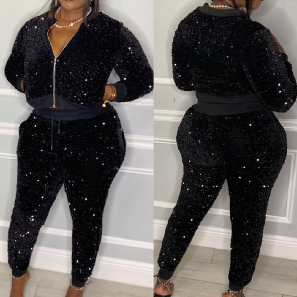 Sequin Jogger Set